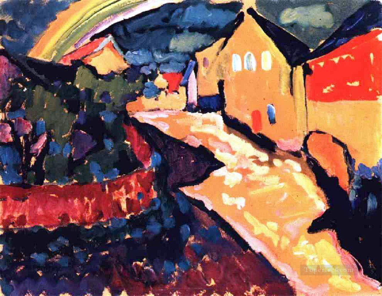 Murnau con arcoiris Wassily Kandinsky Pintura al óleo